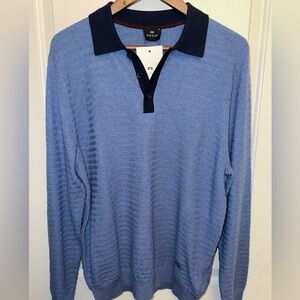 PS Paul Smith Knit Polo Sweater in Endless Sky Blue - Like New 

Details: